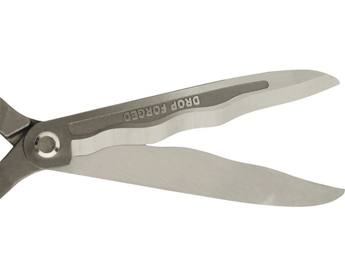 Kovové nožnice s nápisom Drop Forged