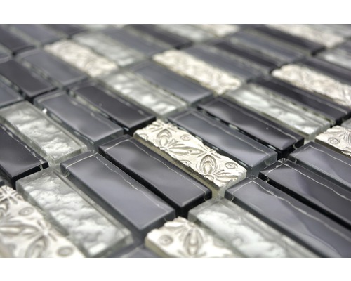 Mozaiková dlaždica so sklom a ornamentmi