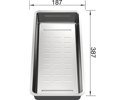 Nerezová miska s rozmermi 187 x 387