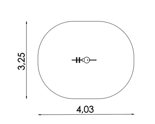Technický nákres vane s rozmermi.
