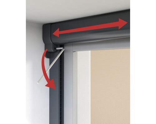 Roleta s návodom na použitie a smerovými šípkami