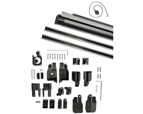 Príslušenstvo pre rolety s vodiacimi lištami, skrutkami a upevňovacími prvkami