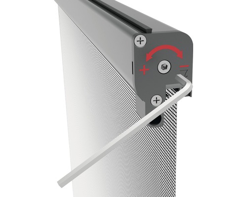 Detail rolety proti hmyzu so skrutkou a imbusovým kľúčom