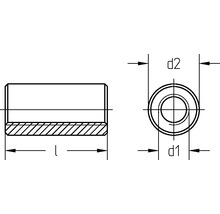 Technický výkres puzdra s označeniami l, d1 a d2
