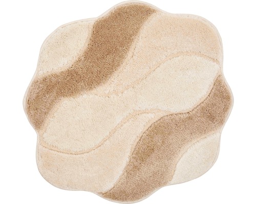 Béžová kúpeľňová predložka s vlnitým vzorom