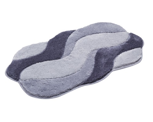 Sivá kúpeľňová predložka s vlnitým vzorom