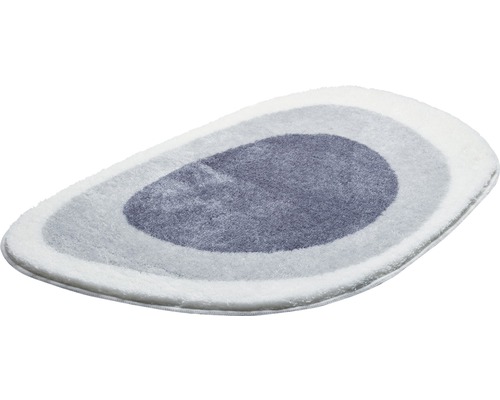 Oválny kúpeľňový koberec s pruhovaným vzorom