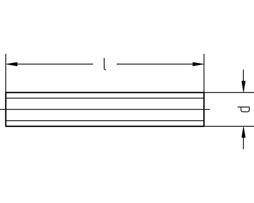 Nákres trámu s údajom o dĺžke