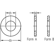 Technický nákres podložky tvaru A a B