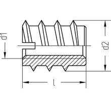 Technický výkres závitového puzdra s rozmermi