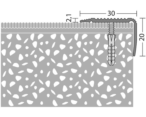 Ilustrácia profilu hrany schodu s rozmermi