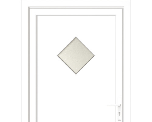 Biele dvere s kosoštvorcovou sklenenou vložkou