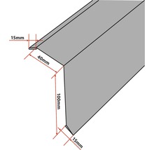 Záveterná lišta PRECIT PP pre trapézový plech 1000 mm, 7016 antracitová šedá-thumb-2