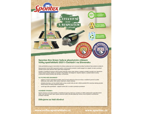 Súprava Spontex Eco Green s metlou a lopatkou a logá a pečate
