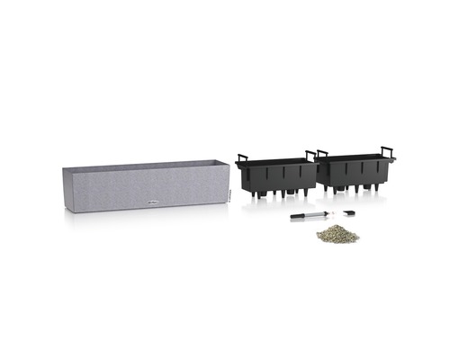 Sada kvetináčov s vložkami, ukazovateľom hladiny vody a drenážou.