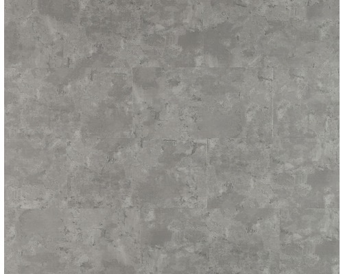 Sivé vinylové podlahové dlaždice s betónovým vzhľadom.