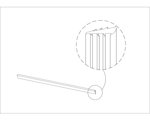 Schéma sklenenej rezacej lišty
