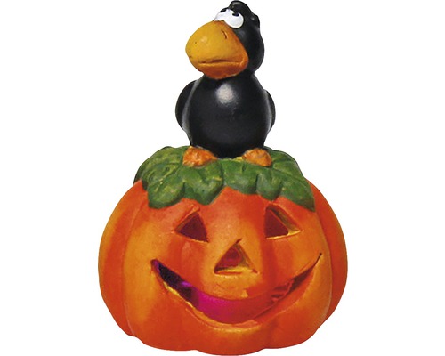 Halloweenska dekorácia: tekvica s havranom