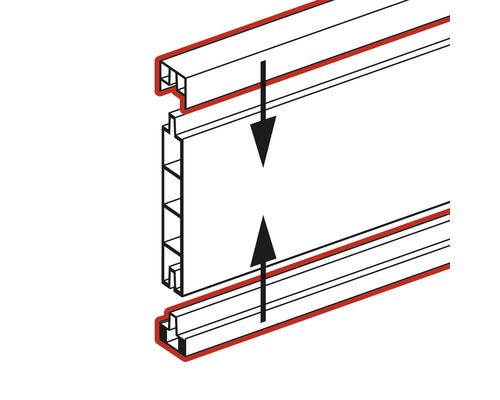 Ilustrácia montáže pero a drážka so šípkami