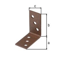 Rohová spojka s otvormi a rozmermi a, b a c