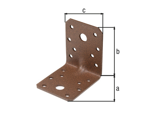 Uholník s rôznymi otvormi a rozmermi a, b a c.