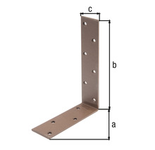 Rohový spoj s otvormi a rozmermi a, b, c