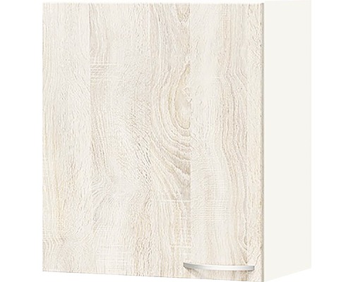 Závesná skrinka s drevenou štruktúrou a rúčkou