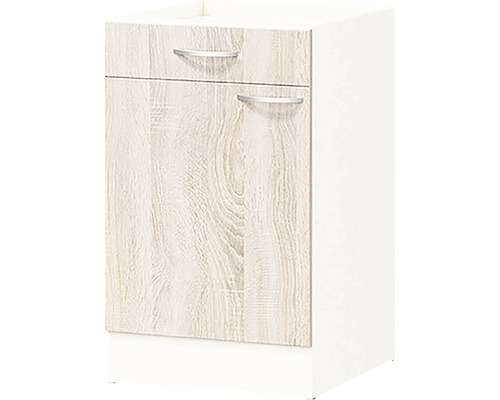 Spodná skrinka so zásuvkou a dvierkami v drevenom dizajne do kúpeľne