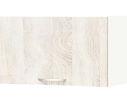 Závesná kuchynská skrinka s drevenou štruktúrou