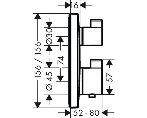 Technický nákres splachovacej nádrže s rozmermi