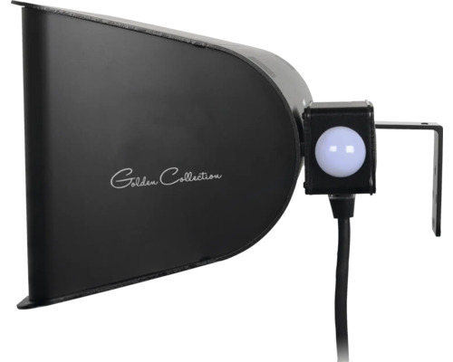 Vonkajší reflektor s pohybovým senzorom a nápisom ''Golden Collection''