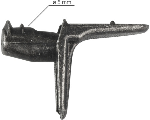 Kovová podpera police s priemerom 5 mm