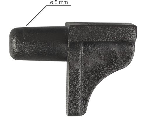 Kovový držiak police s priemerom 5 mm