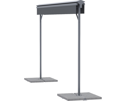 Voľne stojaca fajčiarska kabína z kovu na betónových doskách