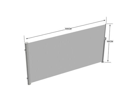 Bočná markíza s rozmermi 300 cm x 160 cm.