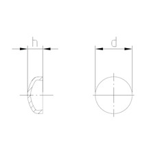 Technický výkres nitovej hlavy s polguľatou hlavou s kótovaním