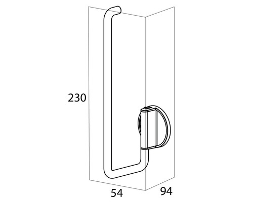 Technický nákres držiaka na papierové utierky s rozmermi