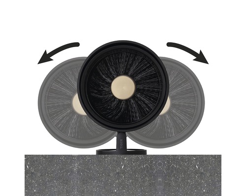 Otočná toaletná kefa so šípkami na zobrazenie pohybu