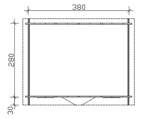 Technický výkres s rozmermi 380 a 280