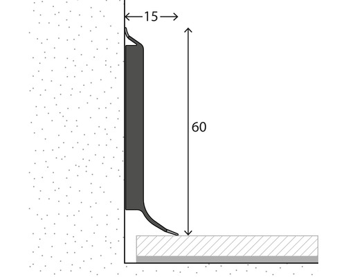 Nákres soklovej lišty s rozmermi