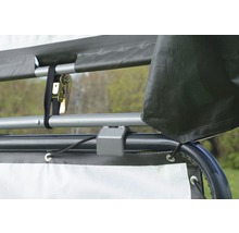 Detailný záber altánku s račňovým popruhom, držiakom a krytom.
