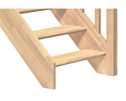 Detailný pohľad na drevené schodisko