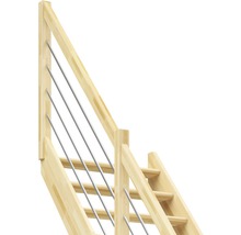 Drevené schodisko s nerezovým zábradlím