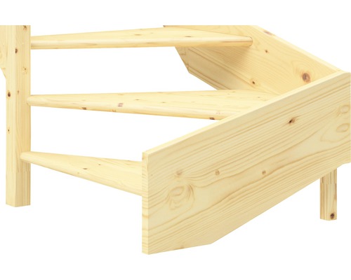 Drevené schodisko s tromi stupňami