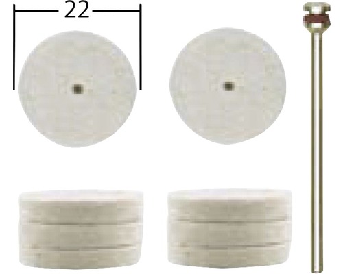 Plstený kotúč s priemerom 22 mm a stopkou