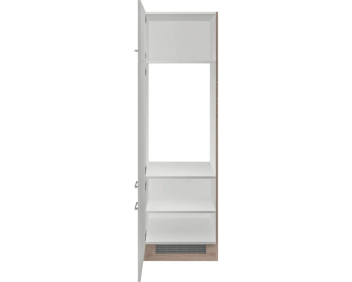 Kuchynská skrinka s otvorenými policami a jednými dvierkami