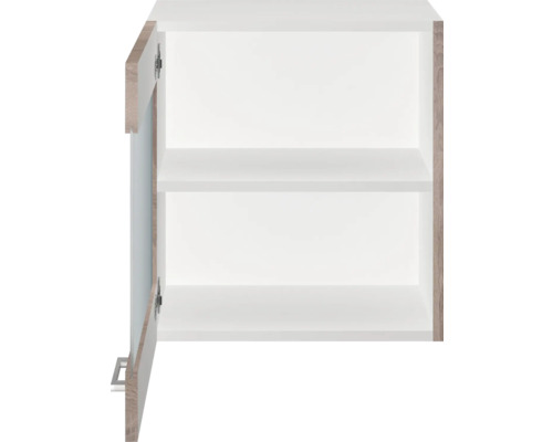 Otvorená biela závesná skrinka s dvoma policami