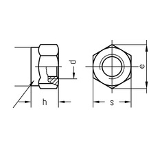 Technický nákres matice s rozmermi