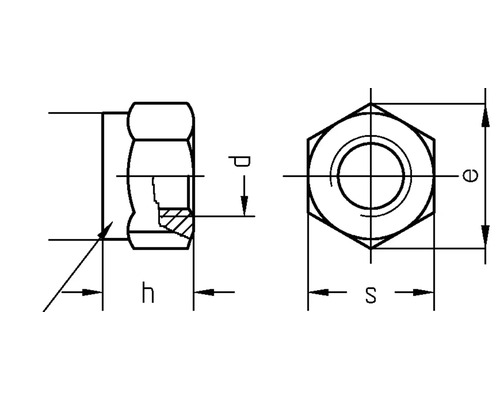 Technický nákres matice s rozmermi