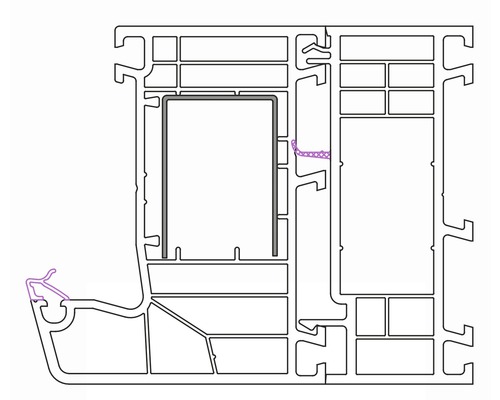 Priečny rez okenným rámom